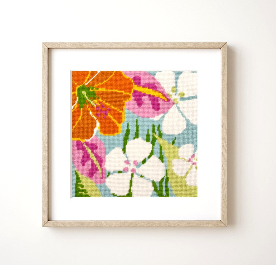 Tropical Flowers Modern Needlepoint kit