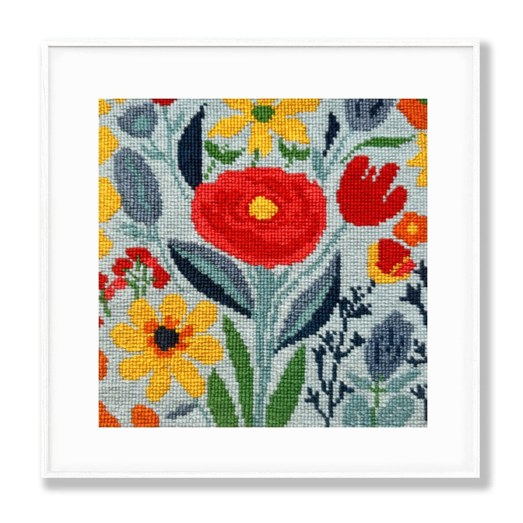 Wildflowers Victorian Cross Stitch Needlepoint Kit