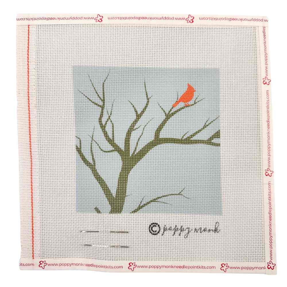 Winter Cardinal needlepoint design