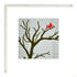 Needlepoint design of a cardinal in a tree