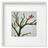 Winter Cardinal needlepoint design in a frame