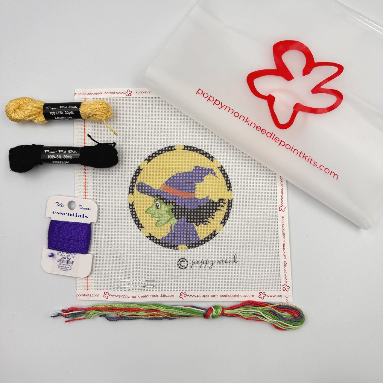 Witch Portrait Halloween Needlepoint Kit