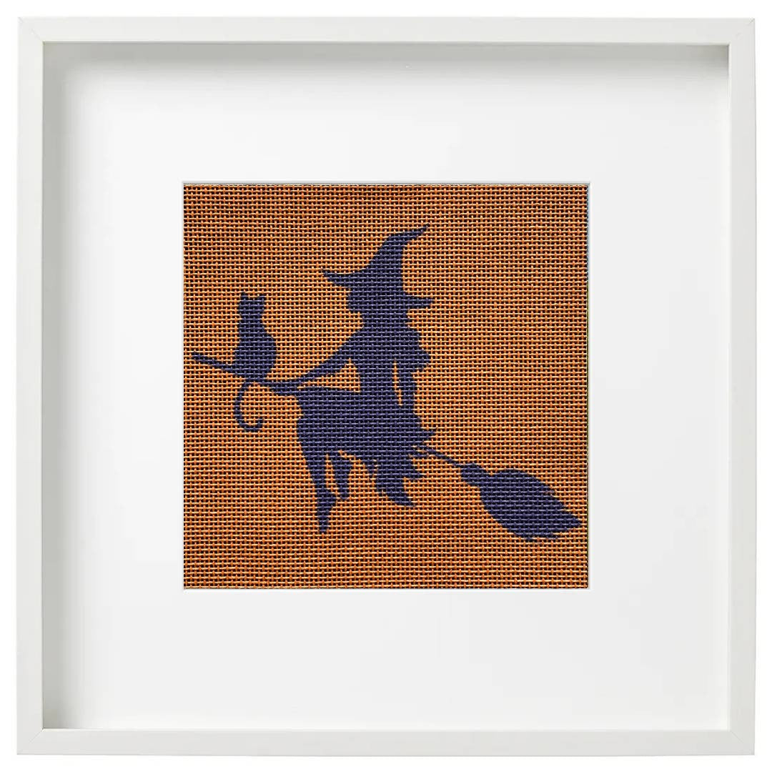 Witch Way Halloween needlepoint kit for beginners.