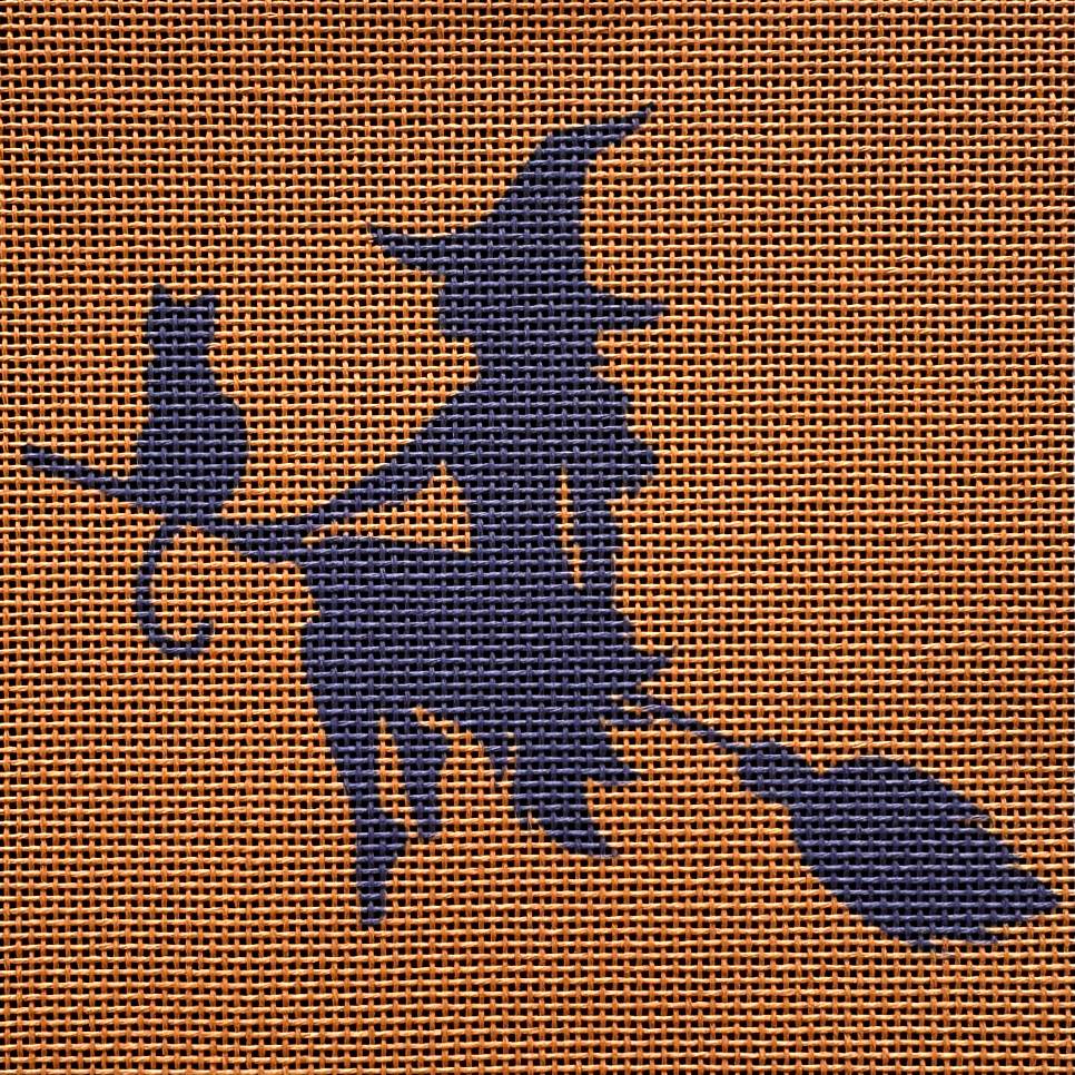 Witch Way Halloween needlepoint kit for beginners.