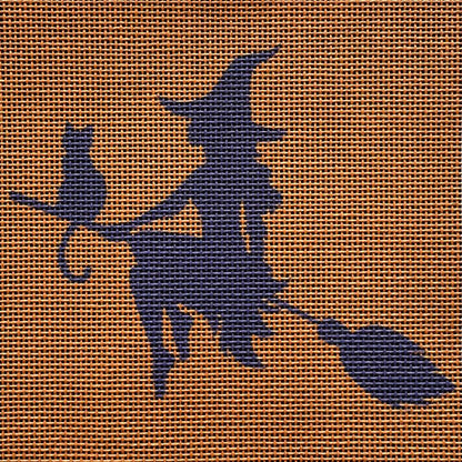 Witch Way Halloween needlepoint kit for beginners.