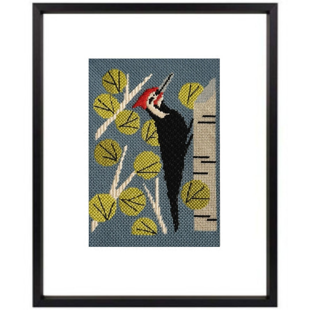 Woodpecker in Aspens needlepoint kit