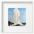 Yellowstone National Park needlepoint design in a white frame