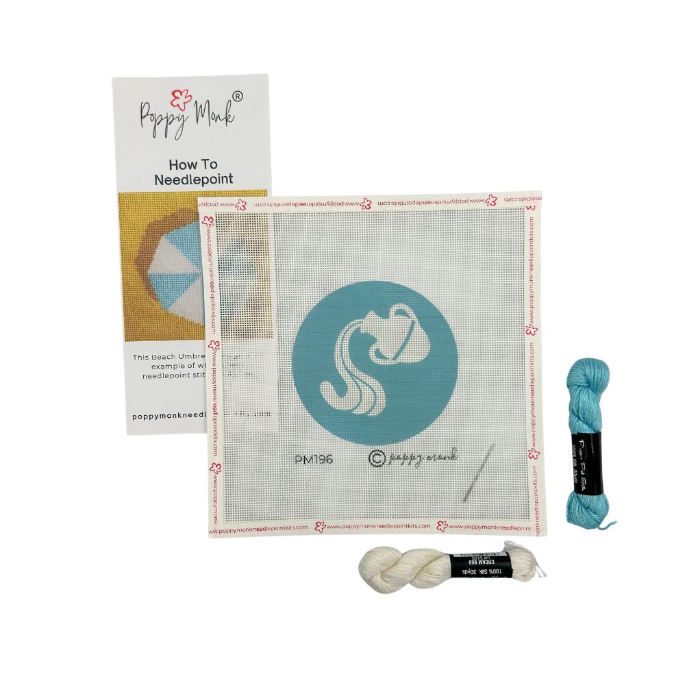 Zodiac Aquarius Needlepoint Canvas + Optional Thread Pack