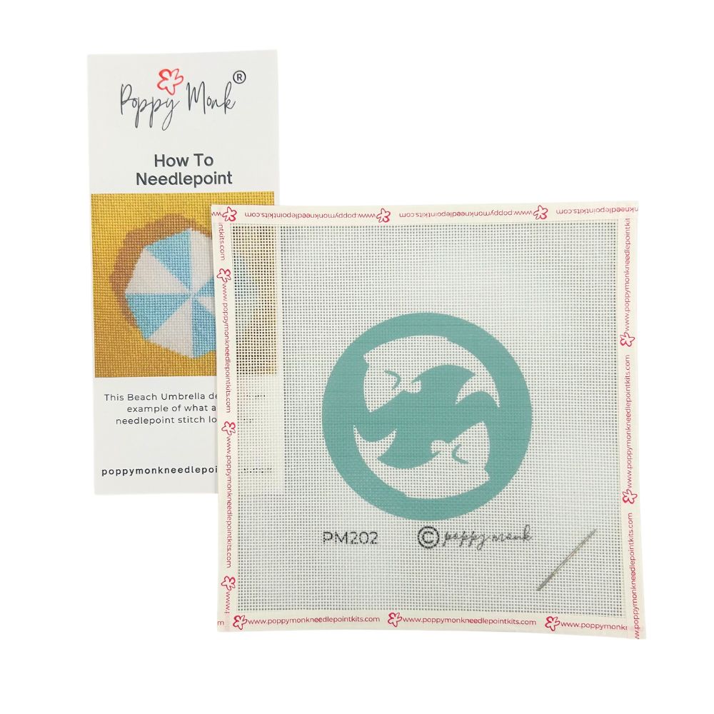 Pisces round needlepoint zodiac design