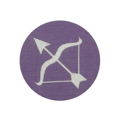 Sagittarius round needlepoint design