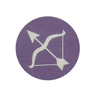 Sagittarius round needlepoint design