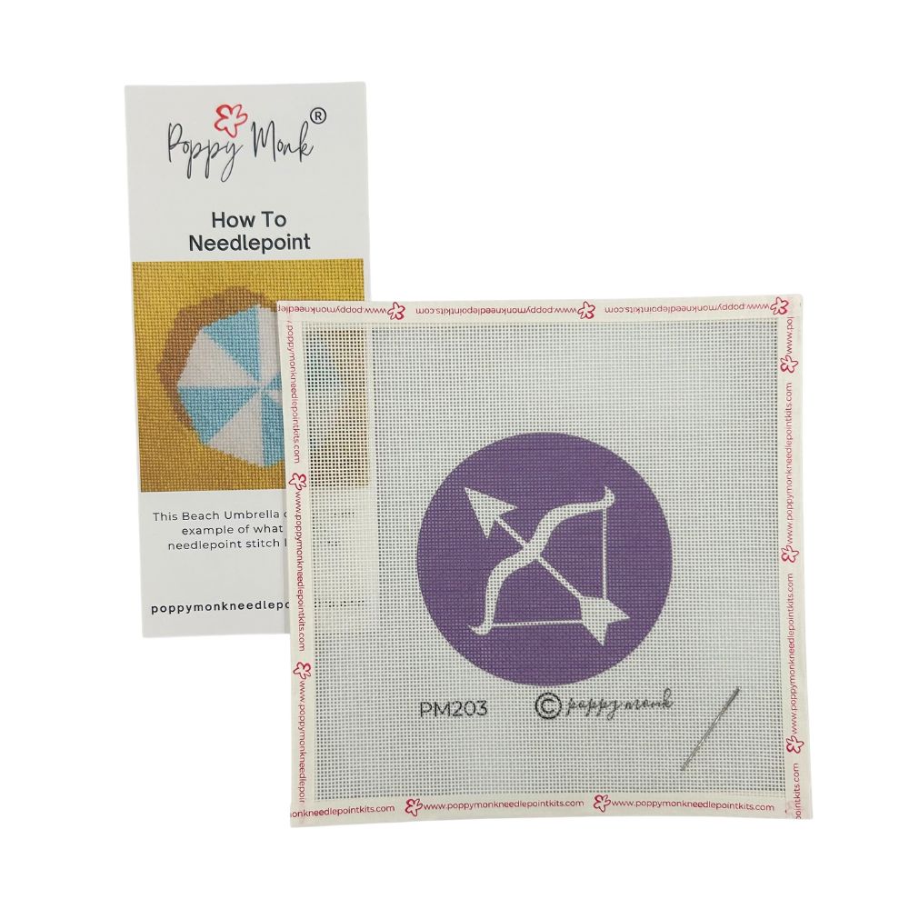 Sagittarius round needlepoint design