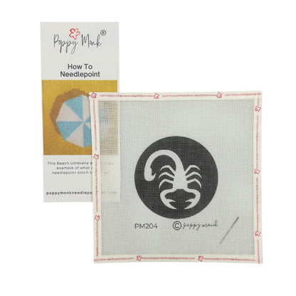 Scorpio Zodiac needlepoint round design