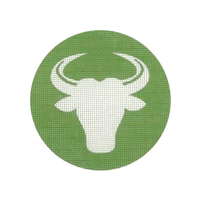 Taurus Zodiac round needlepoint design