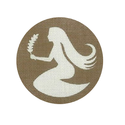 Virgo zodiac needlepoint round design
