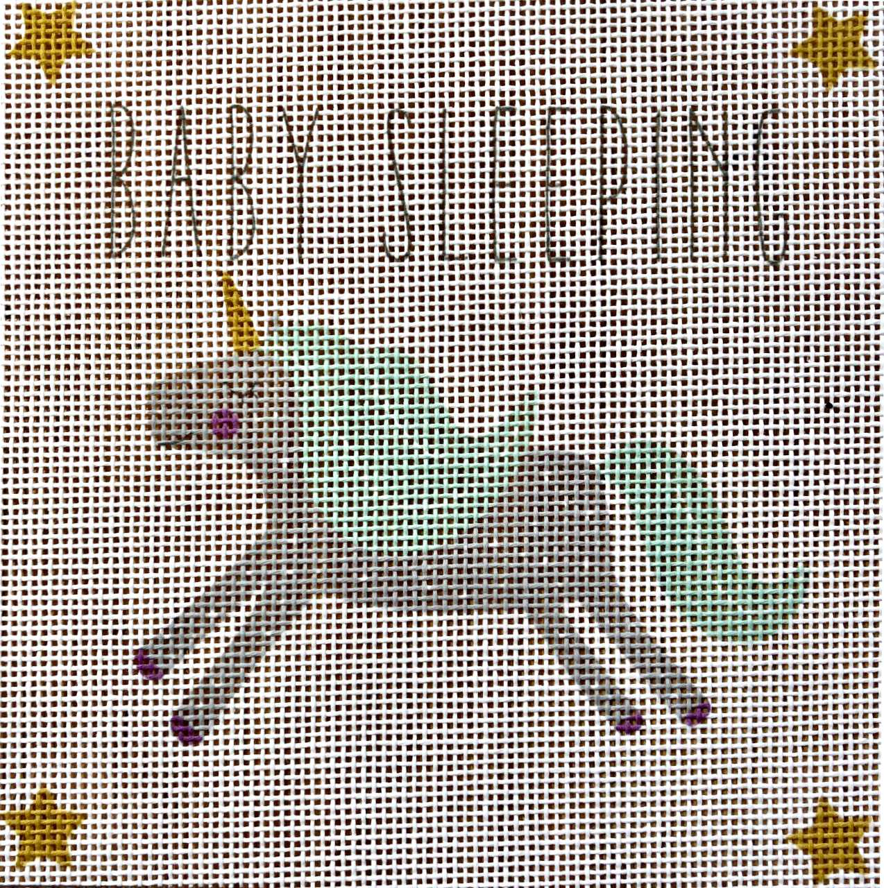 Baby Sleeping Needlepoint Unicorn