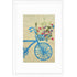 Bike and Wildflowers small needlepoint kit for adults shown framed.