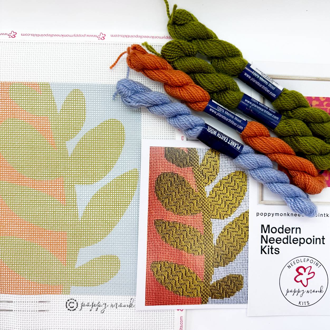 Beginner Needlepoint Kit - Hilltop - Stitched Modern