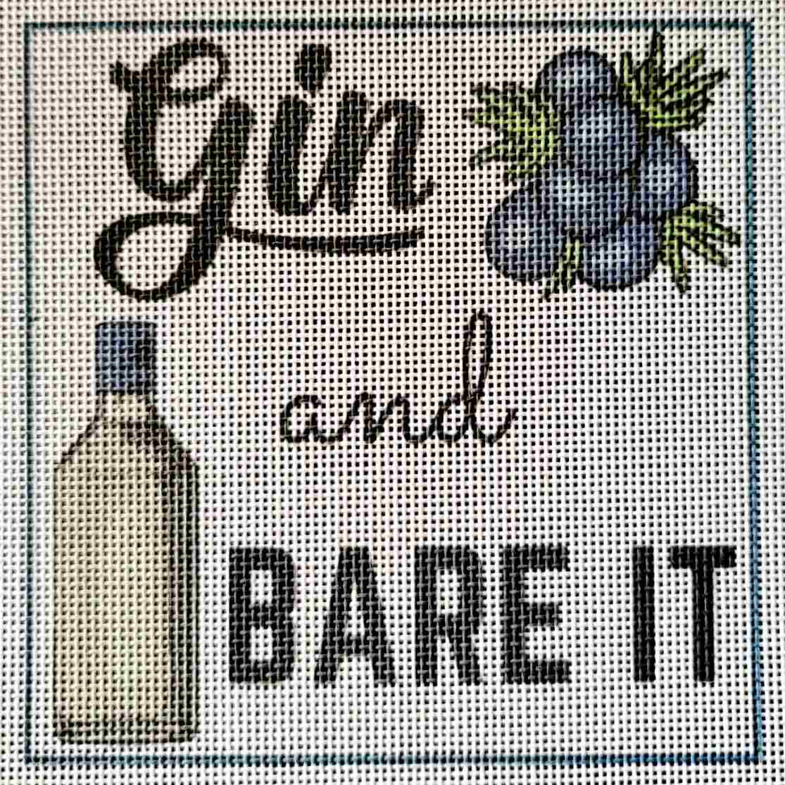 Gin and Bare It needlepoint canvas.
