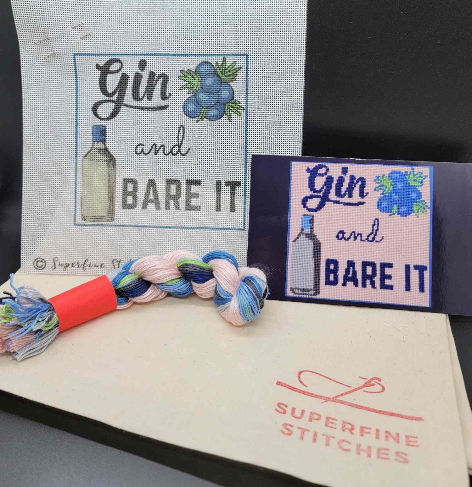 Gin and Bare It needlepoint kit.