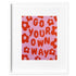 Go Your Own Way modern needlepoint in colorful pink and red.