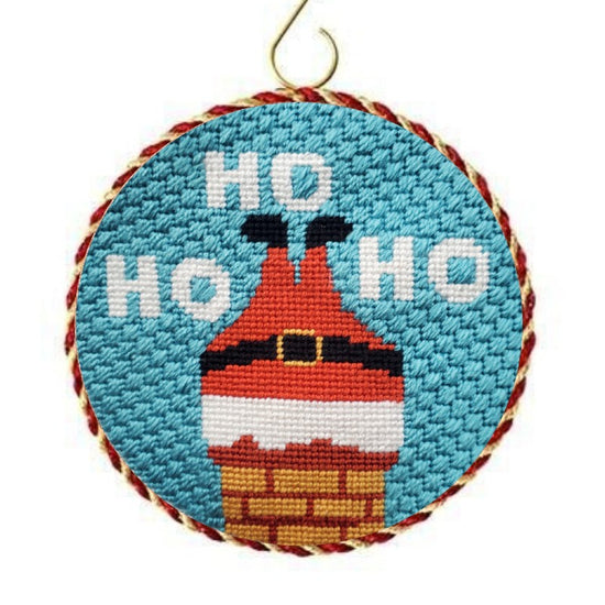 Ho Ho Ho needlepoint ornament