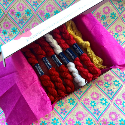 Richly Red Ikat Needlepoint Kit