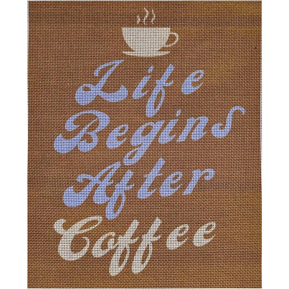 Life Begins After Coffee needlepoint design