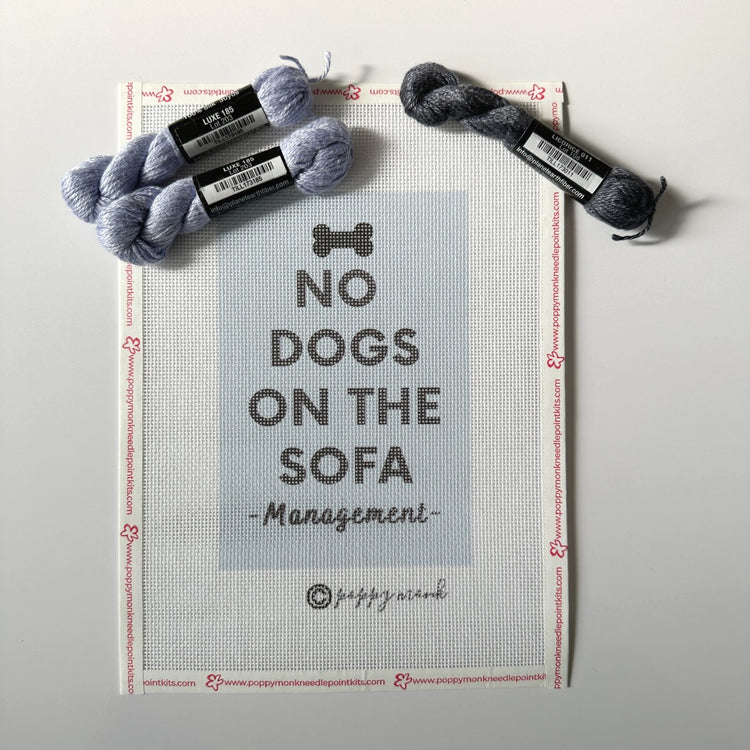 No Dogs On The Sofa needlepoint.