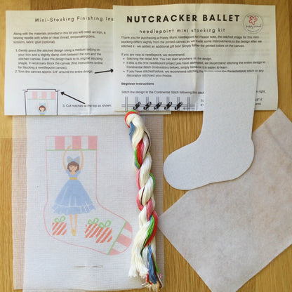 nutcracker ballet needlepoint mini stocking ornament kit