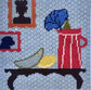 Still Life portraits needlepoint kit with wool yarns, suitable for a beginner.
