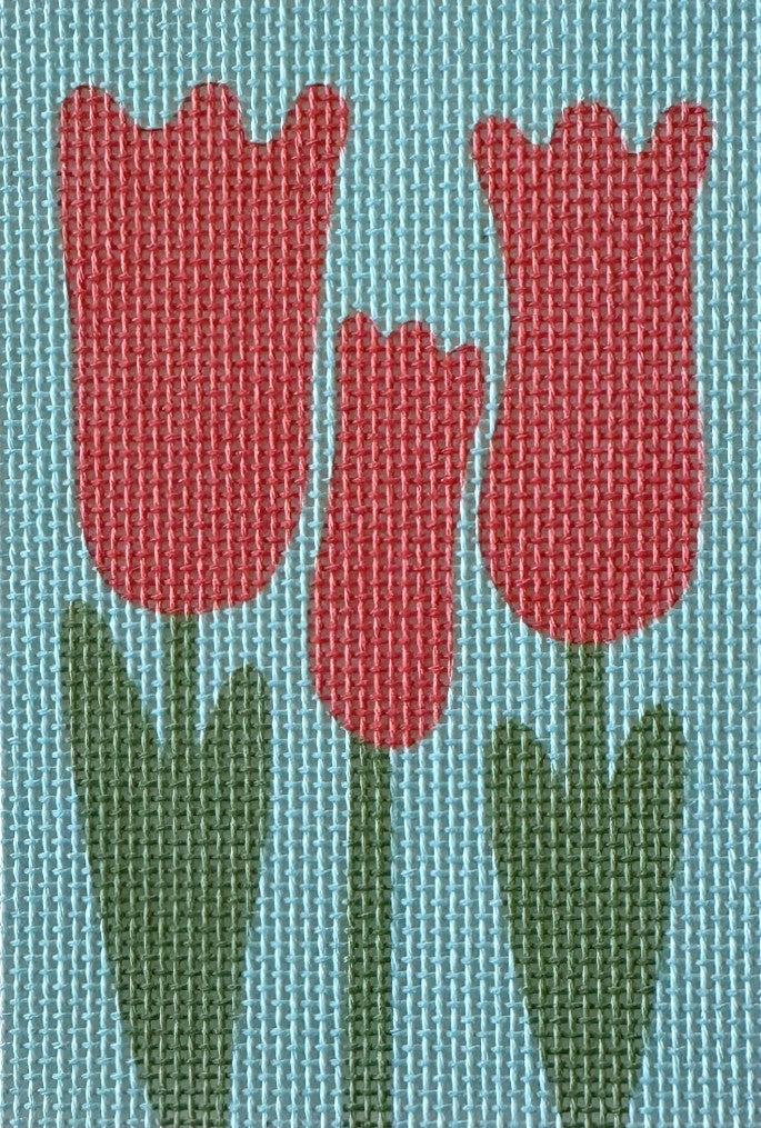 Tulips small needlepoint kit for beginners.