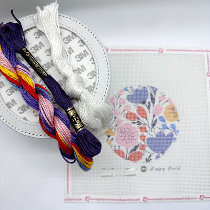 Needlepoint Leather Box + Spring Floral Kit